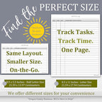 Activity Log Notepads(2 Pack, 50 Pages Each) Pad Planners to List a Task, Action or Contact. A Versatile Work Tool to Track Time & Office Productivity. 8.5 X 5.5, A5 Sheets. Made in the USA.