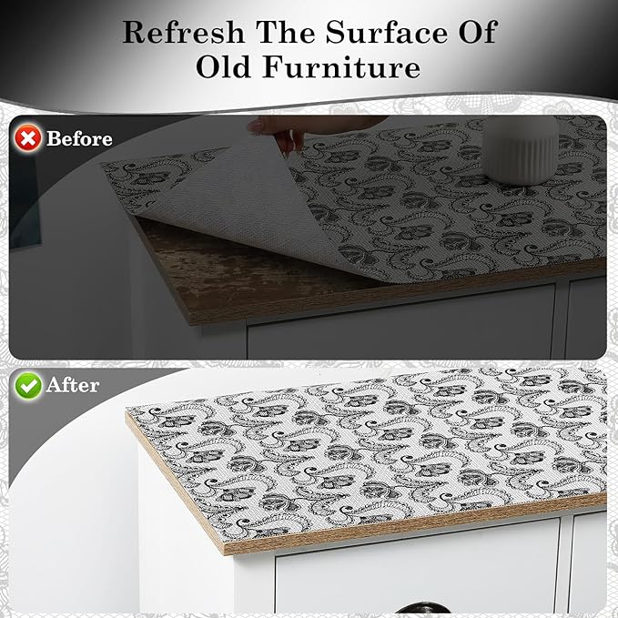 ALIUNI Drawer and Shelf Liner, Non-Slip Kitchen Cabinet Liners Non-Adhesive Thick Strong Grip Waterproof Washable Mats Protect Dresser Shelves Cupboard Bathroom Cabinets, Boho: Floral, 24 in X 10 FT
