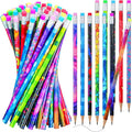Chinco 50 Pieces Wooden Pencil with Eraser for Kids Assortment Colorful Fun Pencils Bulk with Eraser Kids Novelty Back to School Supplies for Classroom, Student Reward, Stationery Party Favors