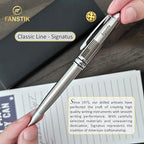 FANSTIK Customized BallPoint pen with name and US Flag (MADE IN USA), stainless steel, silver, luxury engraved pen personalized for men and for women. (BallPoint US-Flag)