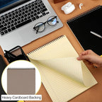 Resurhang 6 Pcs Legal Pad Top Spiral Bound Notebook 70 Sheets Double Sided College Ruled Paper Notepad Memo Steno Pad with Stiff Cover for Business College(8.5 x 11 Inches,No Holes,Yellow)