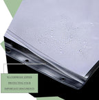 Sinload 10 Pcs Heavy Duty Sheet Protector 8.5 x 11 Inch Job Ticket Holder Waterproof Resealable Zip Page Wall Sign Holder Clear Dry Erase Document Sleeve Magazine Protector Horizontal(12.4 x 9.8 Inch)