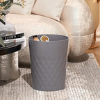 HOLTPHILI 1.8 Gallon Small Trash Can 2 Pack Bathroom Garbage Can Waste Basket Recycling Bin for Dorms Bedrooms Offices Kitchens, Grey