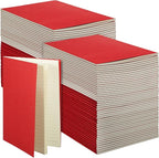 Mimorou 100 Pcs Journals Notebooks Bulk - Kraft Softcover A5 Small Notebooks 5.5 Inch x 8.3 Inch Notepads with 60 Page 30 Sheet for Writing Sketch Travel Office Supplies(Red,Lined)