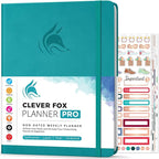 Clever Fox Planner PRO – Weekly & Monthly Life Planner to Increase Productivity, Time Management and Hit Your Goals, 8.5x11″ (Turquoise)