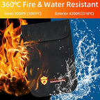 2 Pack Small Fireproof Wallet Pouch, Non-Itchy Waterproof Cash Bag with Zipper, 8 x 5.12 inch, Black, Safe-Accessories
