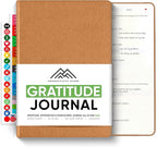 Gratitude & Self-Care Journal - Guided Mindfulness & Mental Health Journal All-in-One with Prompts for Self Discovery - Daily Journal for Men & Women by PRODUCTIVITY STORE (A5, Brown)