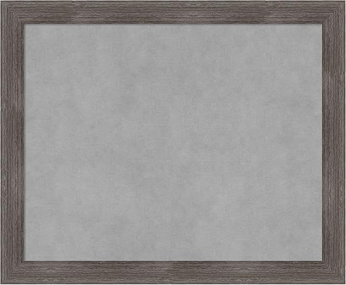 Amanti Art Grey Framed Magnetic Board 19x23 Small Vision Board for use with Magnets, 100% Metal Sheet to Display Items as Office Decor or for Home Organization in mudroom, Kitchen or Kids Room