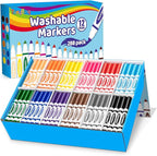 TooyBing Washable Markers Bulk (288 Count), 12 Assorted Colors, Washable Markers for Kids Classroom School, Broad Tip Durable for Back to Classroom Art School Supplies Essentials