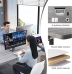 JEHUJD Conference Table,55.1''Folding Conference Room Table for 4-12 People,Mobile Flip Top MeetingTraining Table with Different Coulor and Styles for Offices, Classrooms,Meeting Room (8, 70.8''F)