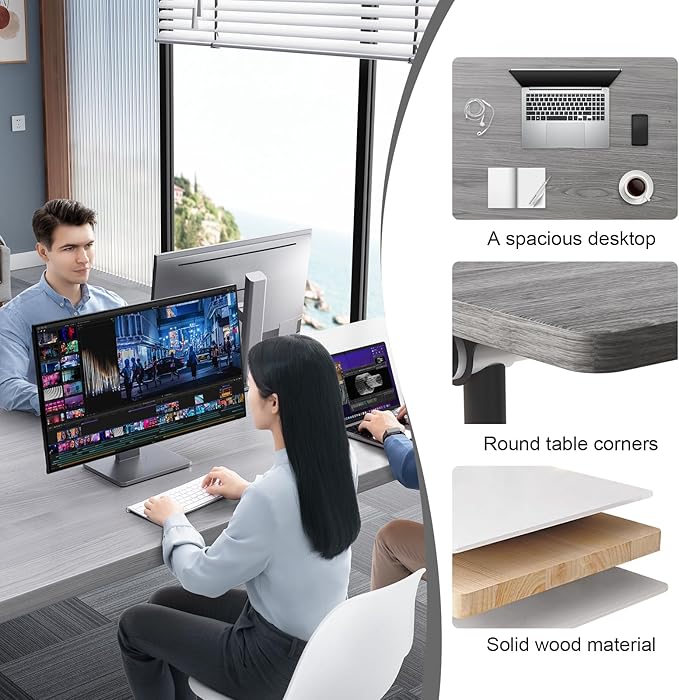 Conference Table,55.1''Folding Conference Room Table for 4-12 People,Mobile Flip Top MeetingTraining Table with Different Coulor and Styles for Offices, Classrooms,Meeting Room (2, 47.2''F)