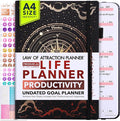 Life Planner - Undated Weekly & Monthly Planner, 12-Month Journey to Increase Productivity | Gratitude Journal, Life Organizer & Goal Journal | Include Foldable Vision Board, Habit Tracker & Stickers