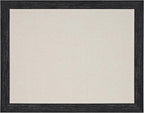 DesignOvation Beatrice Framed Linen Fabric Pinboard, 23" x 29", Distressed Black, Rustic Wall Organization