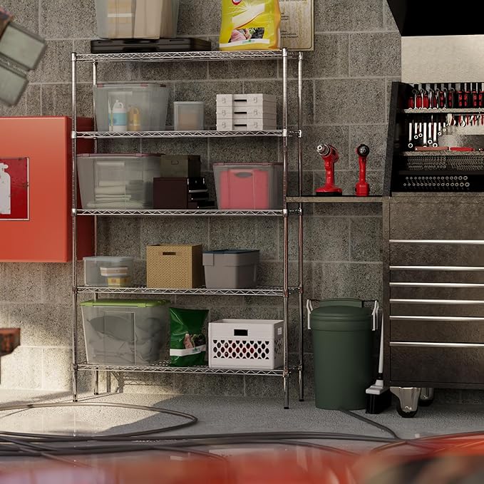 Regal Altair 14" Deep x 48" Wide x 74" Height Wire Shelving Kit | 5-Tier | NSF Commercial Storage Rack Unit
