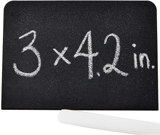 Juvale Metal Tabletop Chalkboard Signs - Galvanized Iron Metal Chalk Signs - Buffet Chalk Board Table Tent & Menu Stand - Counter Displays & Display Stand - 3"x 4.2", Black, Pack of 8