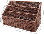Woven Mail Organizer for Desk Countertop, Mail Holder Sorter Storage Basket for Desktop Counter, Mail Bill File Envelope Letter Holder Organizer Basket for Desk Desktop Countertop, Brown