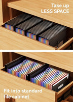 ABC life 12-Pocket Accordion File Organizer, Expandable File Folder with Colorful A-Z Tabs, Portable Bill & Receipt Organizer, Desktop Letter/A4 Document Storage for Home & Office-Black Matt