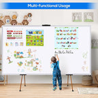 Magnetic White Board Dry Erase Board for Wall，72" x 48" (6ft x 4ft) Wall-Mounted Aluminum Frame Marker Board, Foldable Portable Whiteboard with a Long Pen Tray for School, Classroom, Office & Home