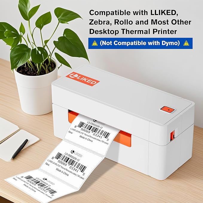 L LIKED 3" x 2" Blank Removable Labels with No Residue, Water and Oil Resistant, Use for Both Home and Office (1 Roll, 700 Labels)