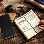 Eaasty 2 Pcs Leather Hunting Log Book Elk Hunting Journal Notebook for Men Designed for Huntsman to Record Hunt Details for Dad Husband Father's Day Birthday Gift, 96 Pages(Black, Brown)