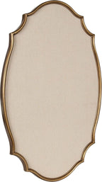Kate and Laurel Leanna Decorative Scalloped Metal Pinboard; 24 x 36; Gold; Framed Rounded Oval Vintage Bulletin Board for Unique Display; Organization; and Decor