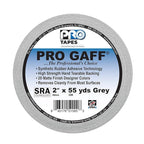 ProTapes Pro Gaff Premium Matte Cloth Gaffer's Tape With Rubber Adhesive, 11 mils Thick, 55 yds Length, 2" Width, Grey (Pack of 1)
