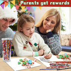JULMELON 72PCS Christmas Party Favors Set, 36PCS Christmas Pencils with 36PCS Snowman Snowflake Santa Erasers, Pencils for School Classroom Winter Holiday Party Reward Supplies