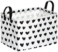 FUULOXE Rectangular Valentines Basket Storage Bin for Shelves Girls Gifts Baskets Foldable Box with Handles for Home Office Car Dormroom Valentine's Day Party Supplies