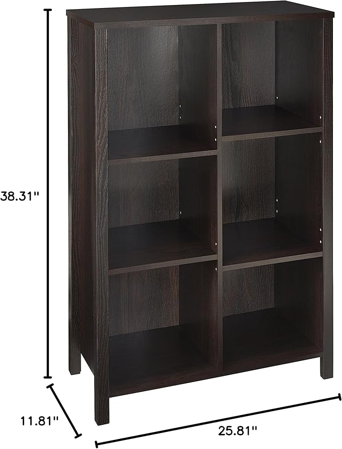 ClosetMaid 16055 Premium Adjustable 6-Cube Organizer, Black Walnut
