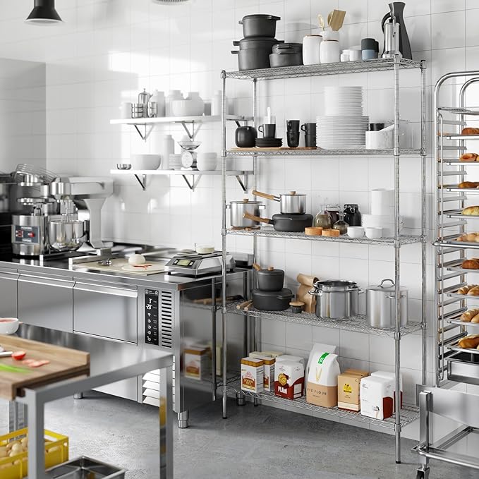 Regal Altair 14" Deep x 48" Wide x 86" Height Wire Shelving Kit | 5-Tier | NSF Commercial Storage Rack Unit