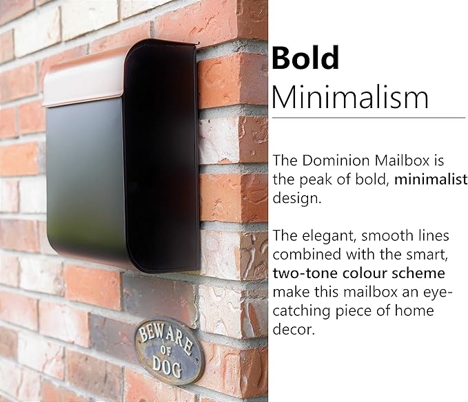 NACH Mailboxes for Outside Wall Mount, 12 x 4.5 x 10 inch, Black Mailbox for Door, Waterproof Mailbox Wall Mount - The Dominion Mailbox