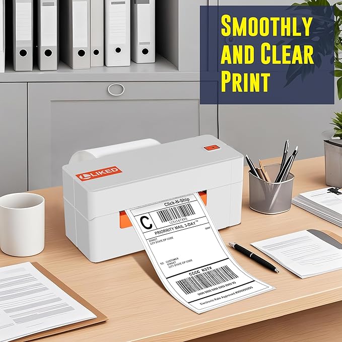 L LIKED 16 Rolls 4" x 6" Direct Blank Thermal Shipping Labels with 450 per Roll - Compatible with Zebra 2844 ZP-450 ZP-500 ZP-505 (16 Rolls - 7200 Labels)