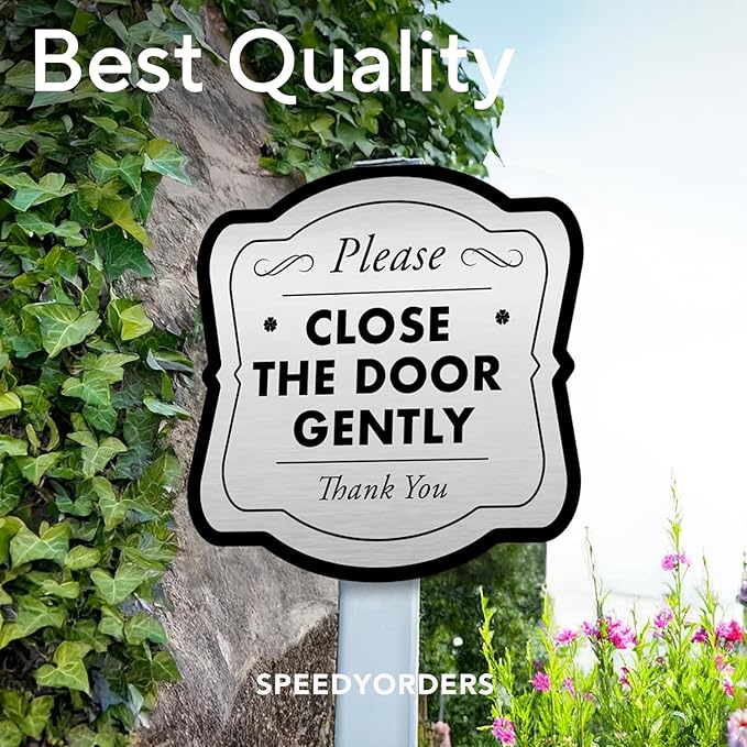 Custom Outdoor Signs - Personalized Aluminum - Waterproof Made in USA - Design 3 Metallic Silver 24x24 In