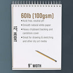 U.S. Art Supply 9"x12" Top Spiral Bound Sketch Book, 2 Pack, 100 Sheets Each, 60lb (100gsm), Acid-Free, Artist Sketchbook, Drawing Pad for Adults & Students