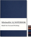 CAGIE Lined Journal Notebook for Men & Women,176 Pages A5 Medium Size Softcover Leather Journals for Writing,Travel,Business,Work & School, 100 GSM Thick Paper (5.7'' x 8.3'') (Navy Blue)