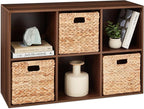 Best Choice Products 6-Cube Storage Organizer, 11in Shelf Opening, Bookcase, Display Shelf, Customizable w/ 3 Removable Back Panels – Walnut