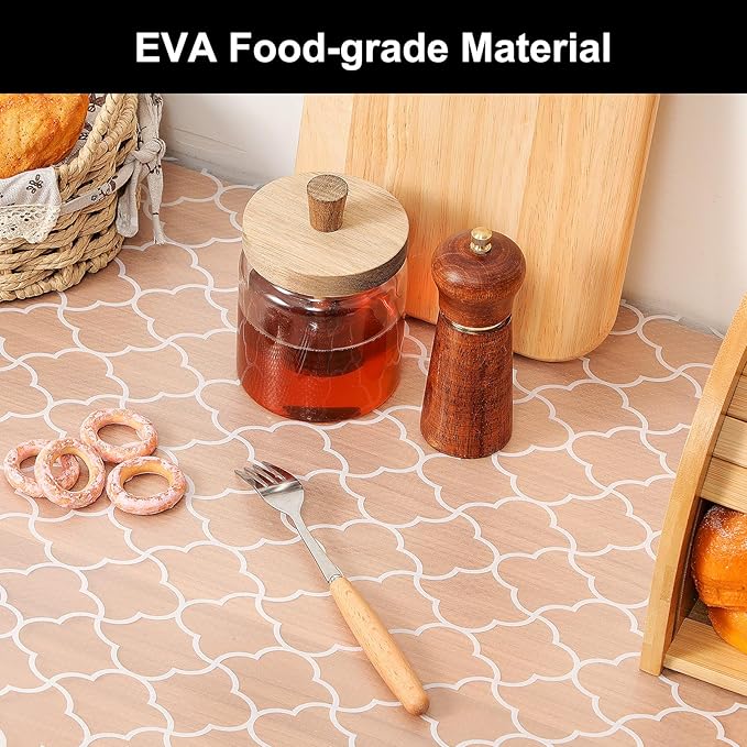 Cooyes Shelf Liner – Premium Non-Adhesive Cabinet & Drawer Liner for Kitchen – Waterproof Shelf Paper with Modern Pattern – Durable EVA Cabinet Mat – Easy to Cut （24" W x 120" L）