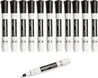 Amazon Basics 12-Pack Low-Odor Chisel Tip Dry Erase Whiteboard Markers, Black