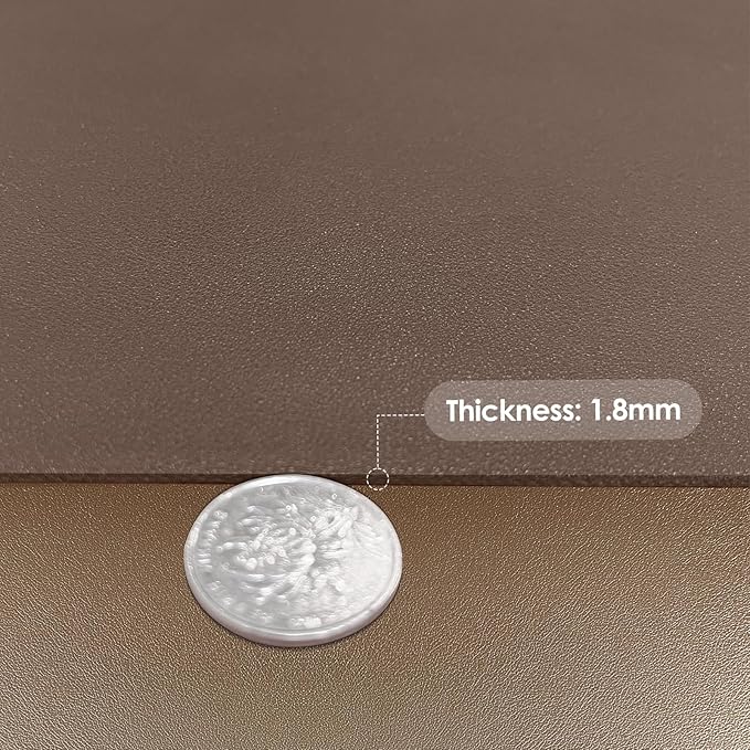 Zinkooat Leather Table Cover,1.8mm Thick,42x66 Inch Table Protector,Table Protector for Dining Room Table,Dining Table Cover,Table Cover Protector(Mud Color+Champagne Gold,42x66)