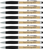 SyPen Personalized Pens With your Custom Logo or Text-600 Pack Bulk-for Businesses, Parties, and Events, 2 in 1 Ballpoint Pen & Stylus Compatible with Touchscreen Devices, Gold Barrel, Black Ink
