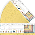 48 Pcs Student Desk Name Tags for Classroom- Waterproof Boho Desk Reference Nameplates- Traditional Manuscript Name Plates with Cursive Alphabet Multiplication Chart Fractions for 3rd to 5th Grade