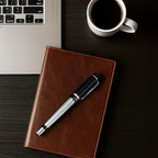 Webson Gill ‘The Raider’ Silver Luxury Executive Fountain Pen, Polished Lacquer & Chrome, Medium Nib, Smudge Free No Bleed, Use Any Fountain Ink w/Included Converter, Fits Cartridges sold separately