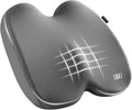 Skechers Seat Cushion, Ergonomic Memory Foam Cushion for Long Sitting Hours on Office & Home Chair, Car Seat Cushion for Sciatica, Coccyx Cushion,Gray
