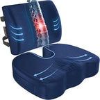 FORTEM Seat Cushion, Office Chair Cushion, Lumbar Support Pillow for Office Chair, Memory Foam Sciatica Coccyx Tailbone Pressure Pain Relief, Car Sitting Pad, Washable Non Slip, XL