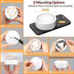 TECOMLIGHT Puck Lights with Remote Control, Battery Operated Wireless Under Cabinet Lighting, RGBCW Stick On Tap Lights for Kitchen, Shelf, 4 Pack - White