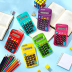 12 Pack Pocket Calculator Bulk: 8 Digit Hand Held Basic Calculator Small Solar Battery Dual Power Mini Calculators for Classroom Students Desktop School Home Office (Multicolor, 12 Pcs)