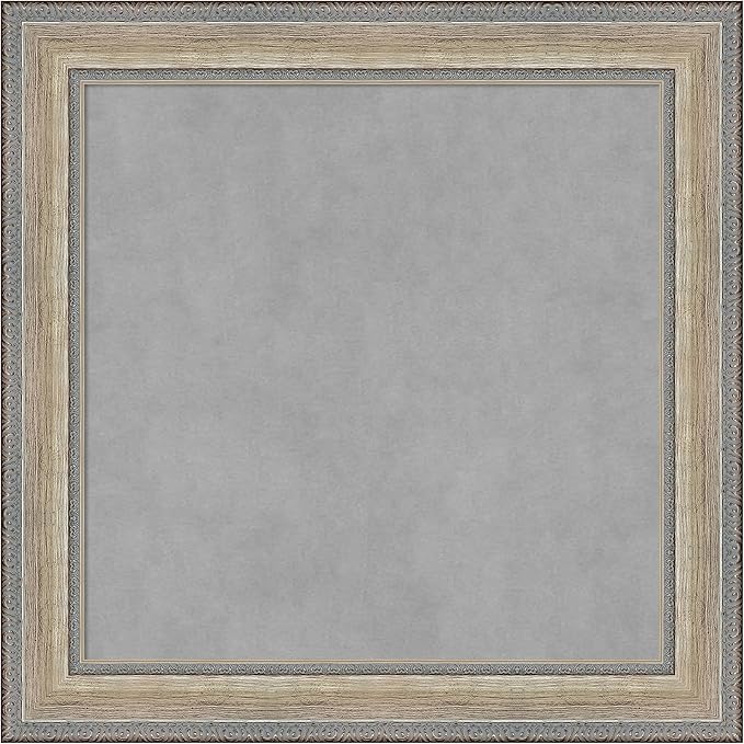 Amanti Art Silver Framed Magnetic Board 25x25 Medium Vision Board for use with Magnets, 100% Metal Sheet to Display Items as Office Decor or for Home Organization in mudroom, Kitchen or Kids Room