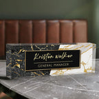Desk Name Plate Personalized, Custom Name Plates for Desks, Office Desk Decor, Marble Design Clear Acrylic Glass Block, Personalized Office Gifts for Women Men Boss Teachers Coworker Appreciation Gift