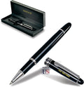 FANSTIK Customized RollerBall pen with name (MADE IN USA), stainless steel, black and silver, luxury engraved pen personalized for men and for women. (RollerBall Black-Silver)