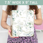 bloom daily planners 2026 Hardcover Calendar Year Goal & Vision Planner (January to December) - Monthly & Weekly Agenda Organizer - 7.5" x 9" - Eucalyptus, White